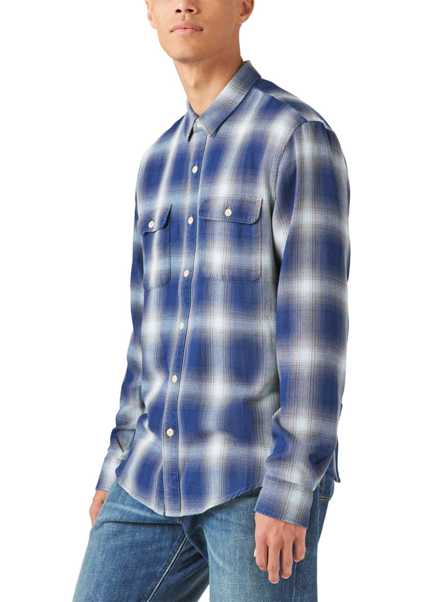 Plaid Indigo Long Sleeve Shirt