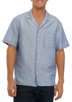 Striped Short Sleeve Camp Shirt