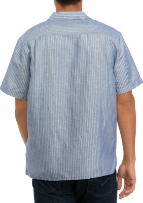 Striped Short Sleeve Camp Shirt