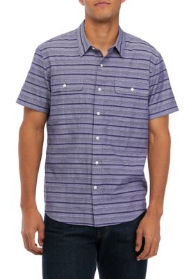 Striped Short Sleeve Workwear Shirt