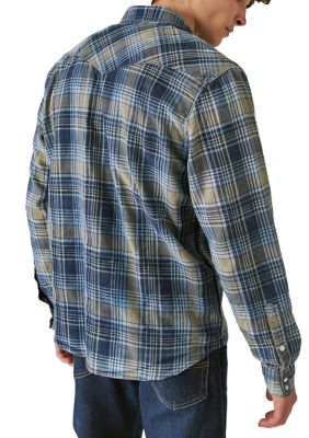 Indigo Plaid Western Long Sleeve Shirt