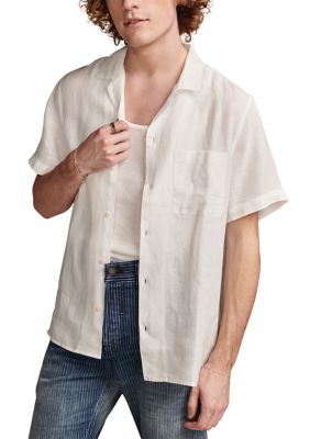 Linen Camp Collar Short Sleeve Shirt