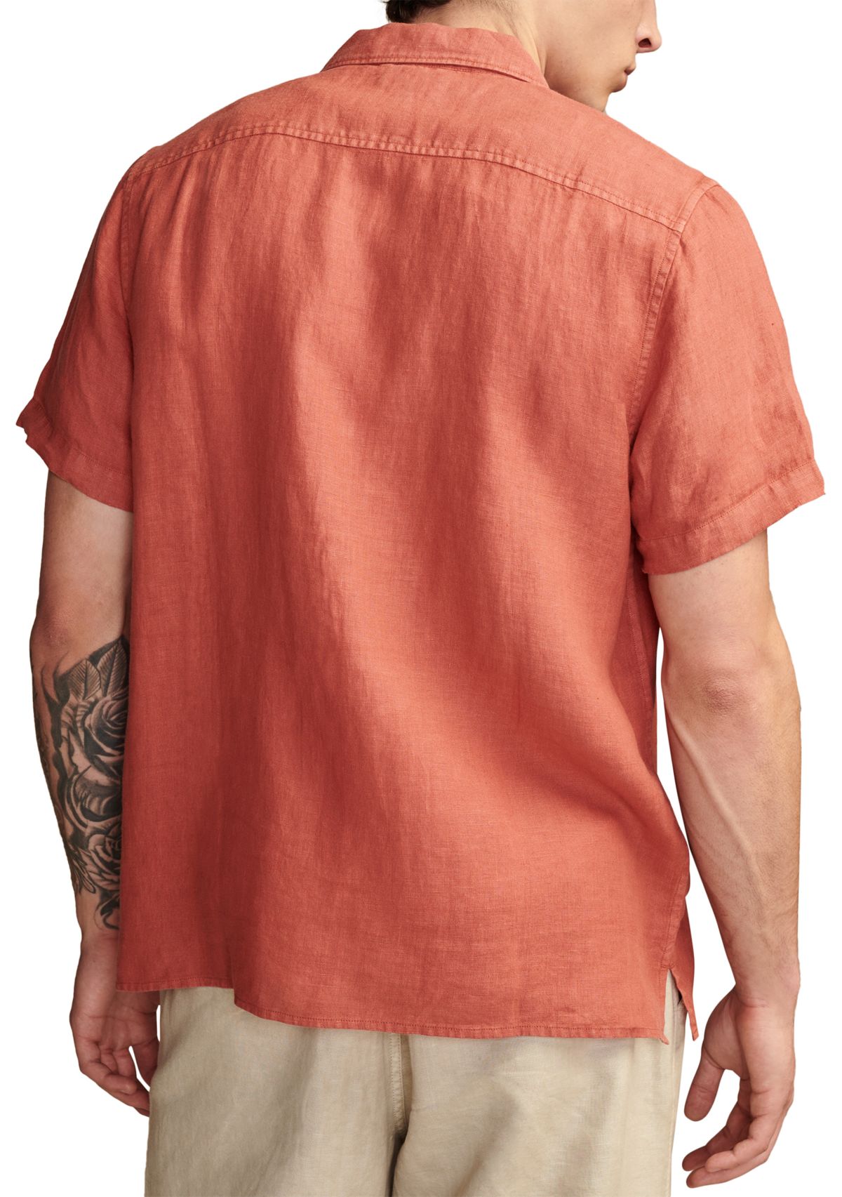 Linen Camp Collar Short Sleeve Shirt