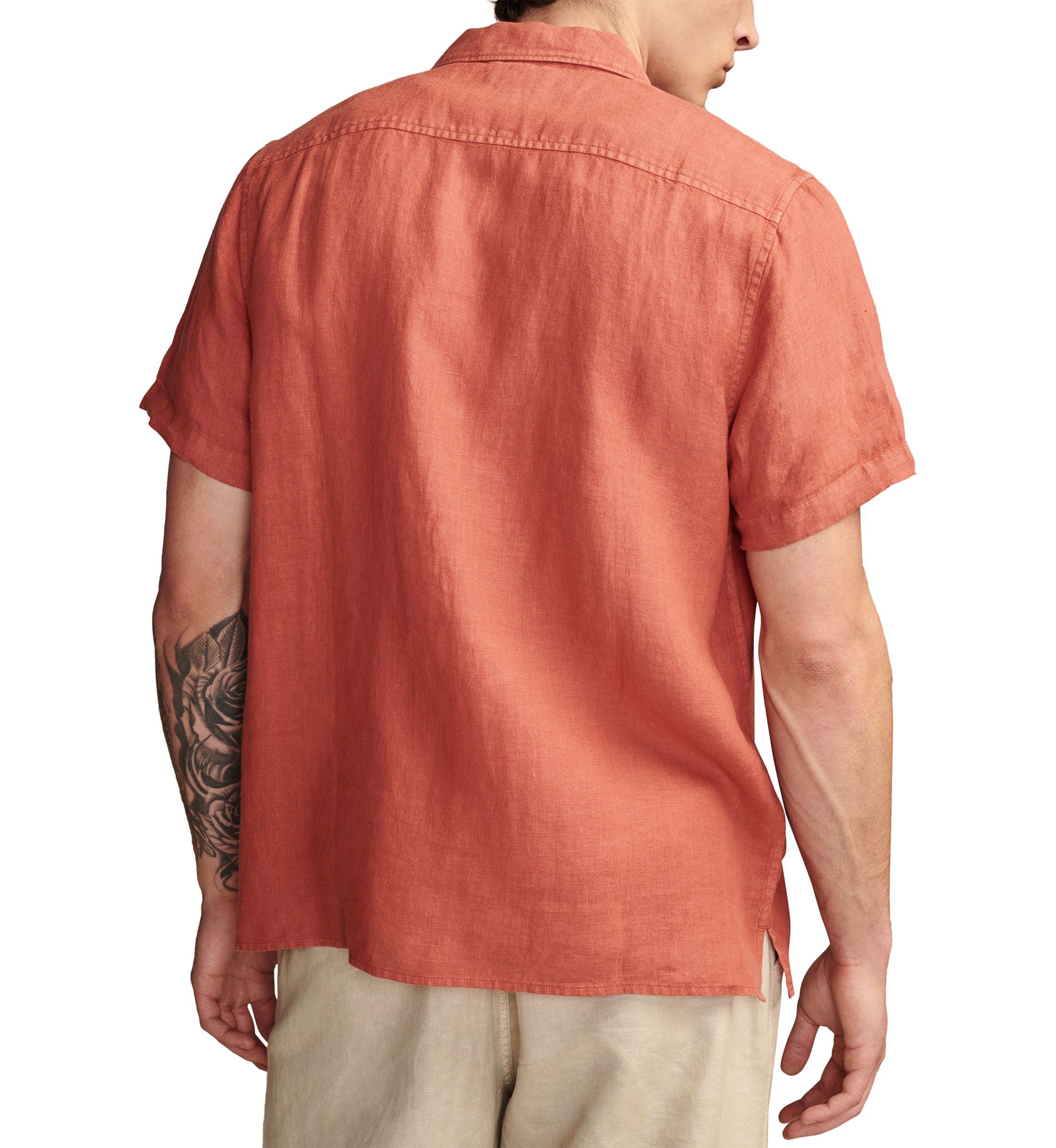Linen Camp Collar Short Sleeve Shirt