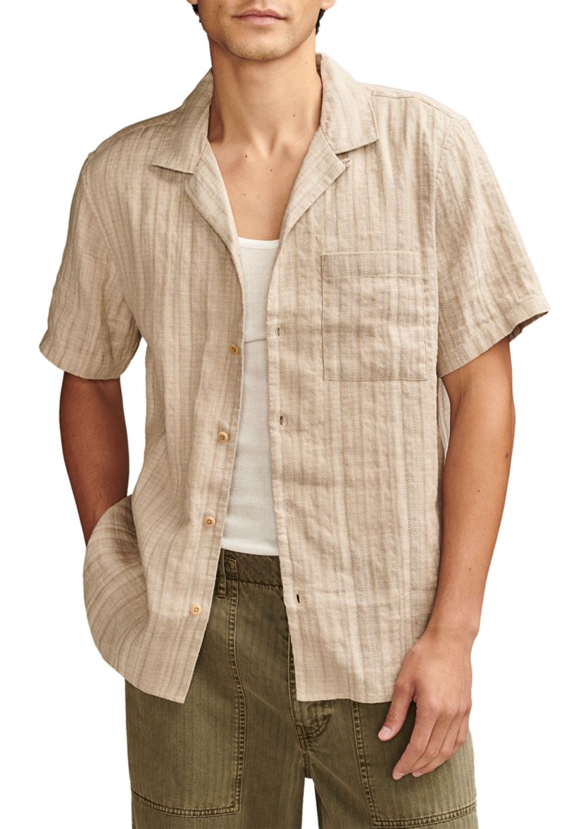 Striped Linen Camp Shirt