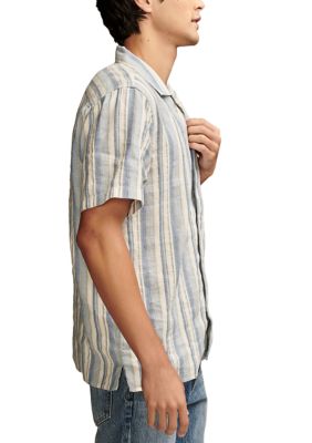 Striped Linen Camp Shirt