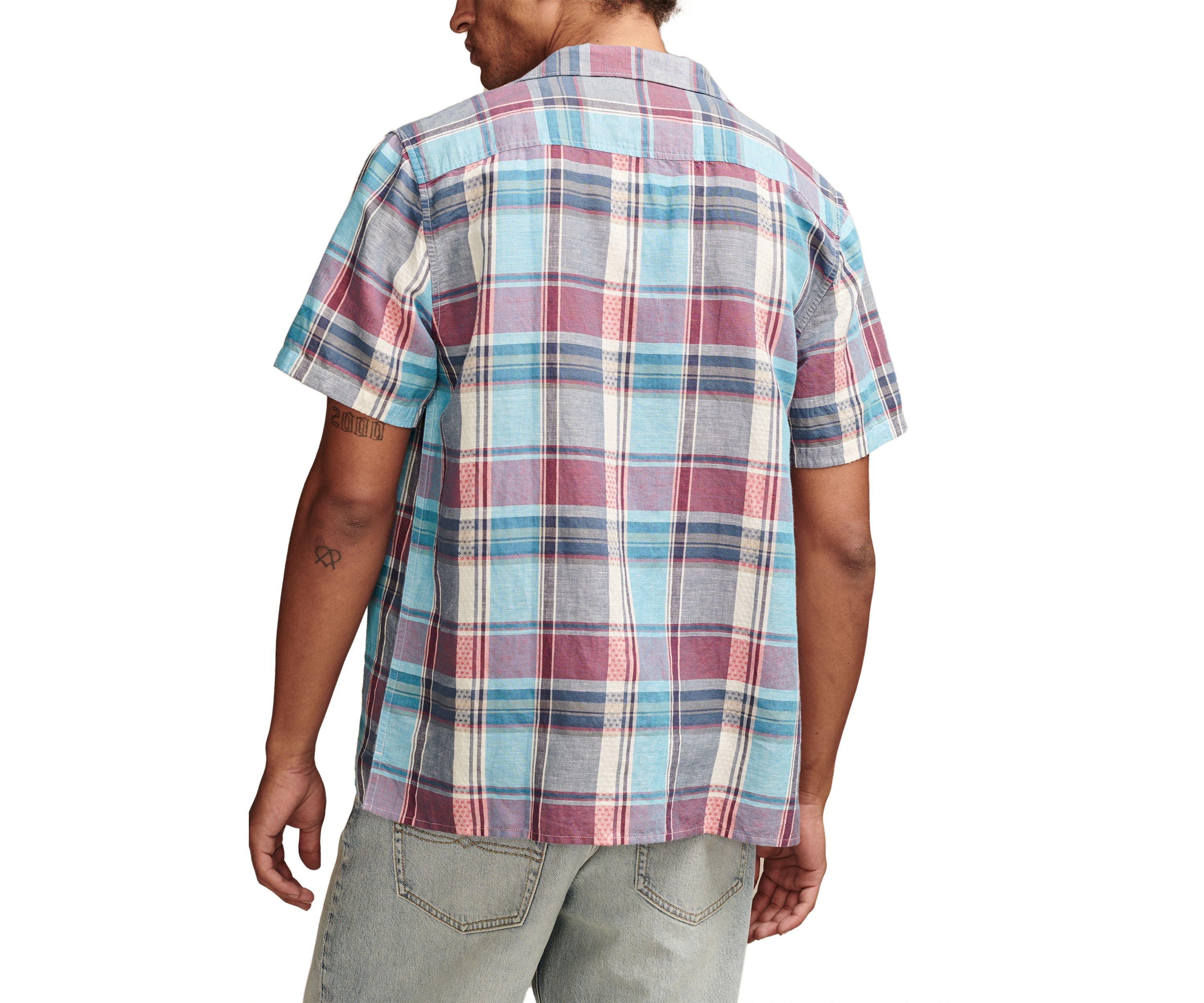 Plaid Linen Camp Shirt