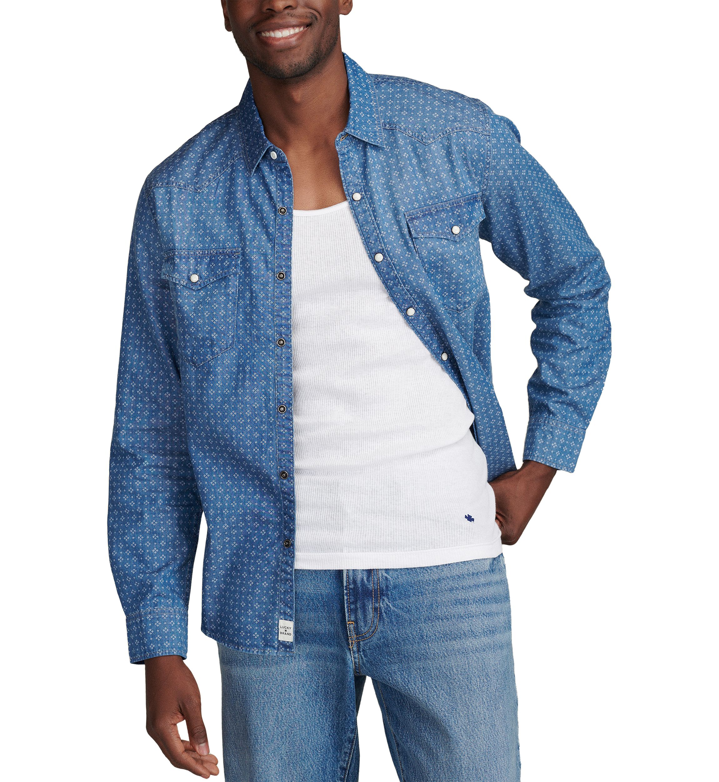 Printed Western Long Sleeve Shirt