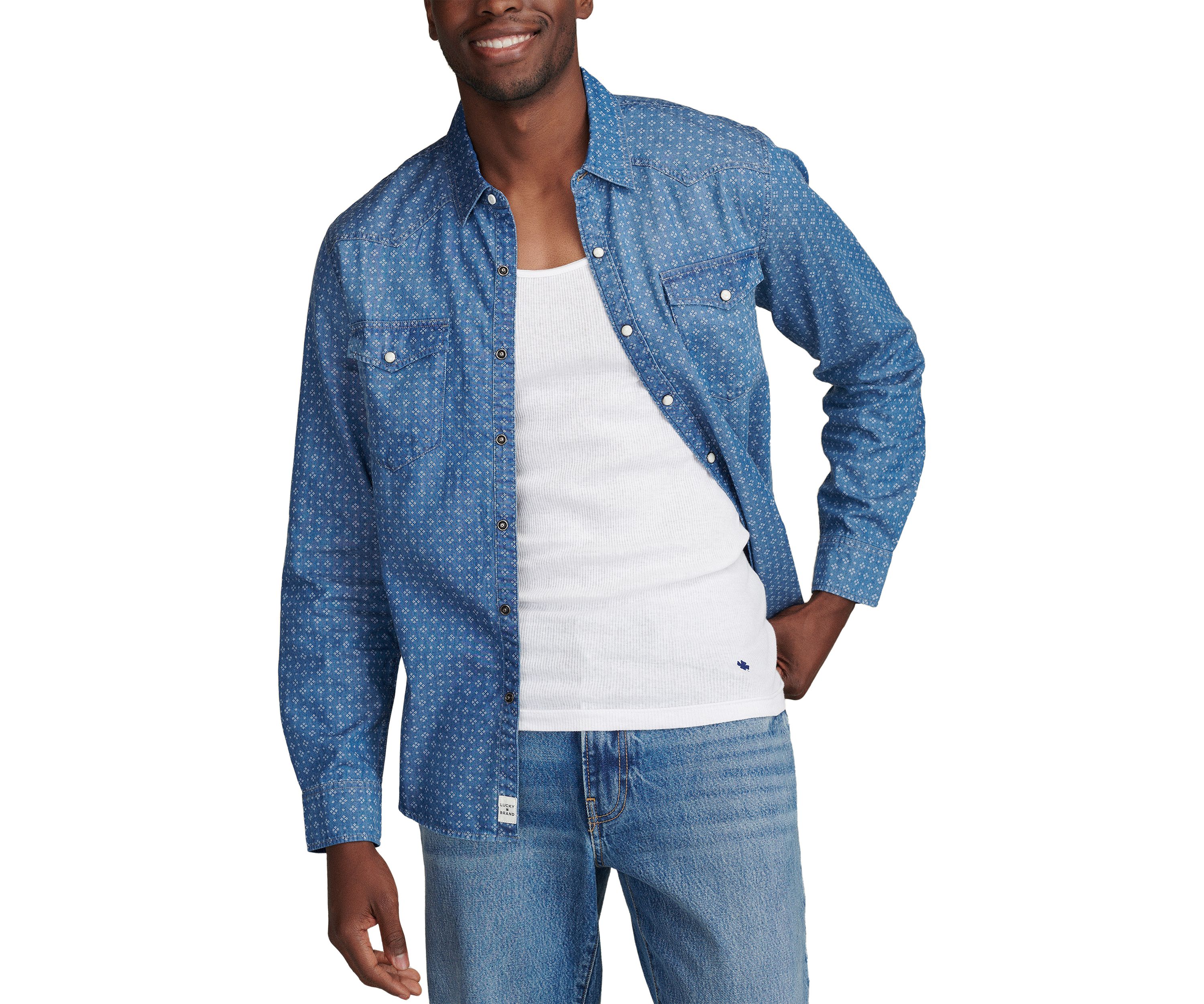Printed Western Long Sleeve Shirt