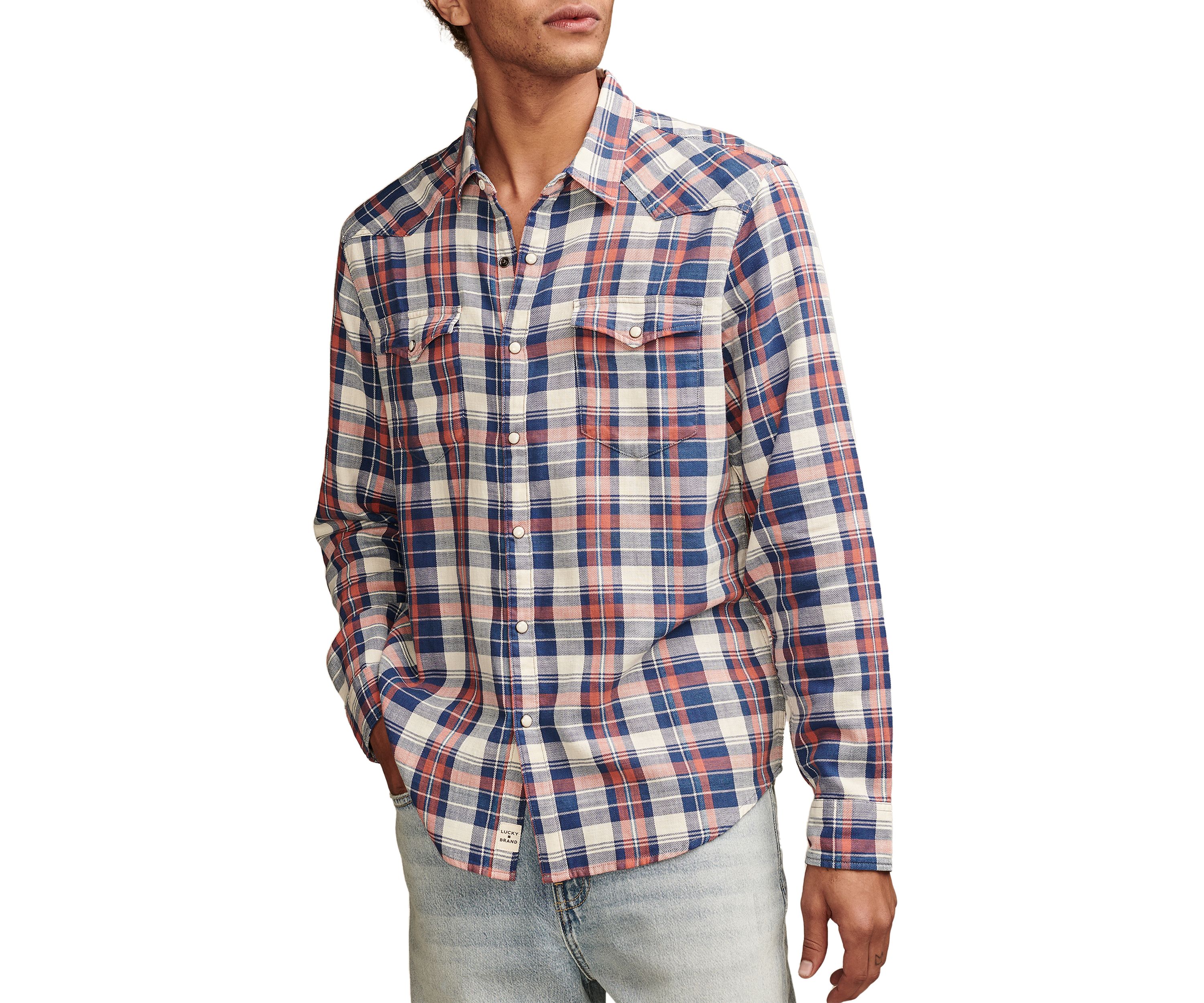 Plaid Indigo Western Shirt