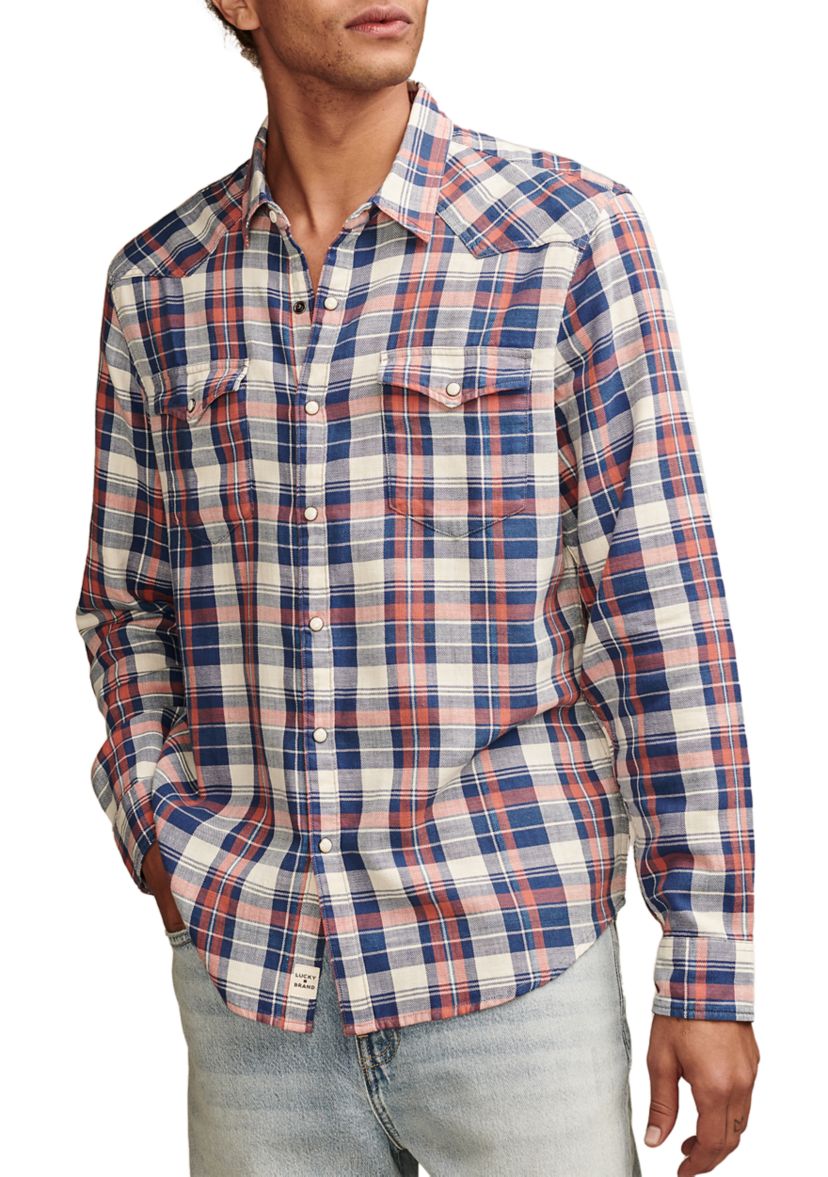Plaid Indigo Western Shirt