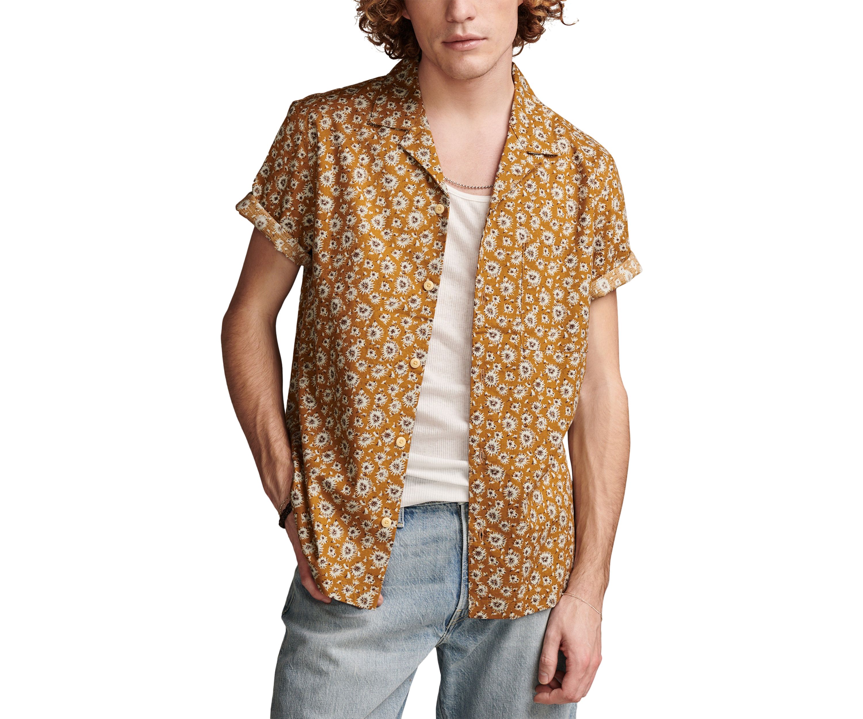 Printed Collared Short Sleeve Shirt