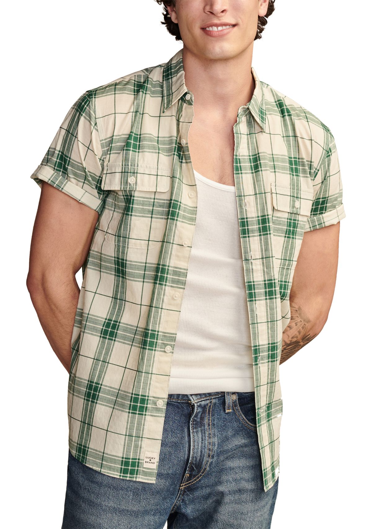 Plaid  Short Sleeve Shirt
