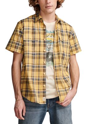 Lucky Brand Men's Plaid Short Sleeve Shirt