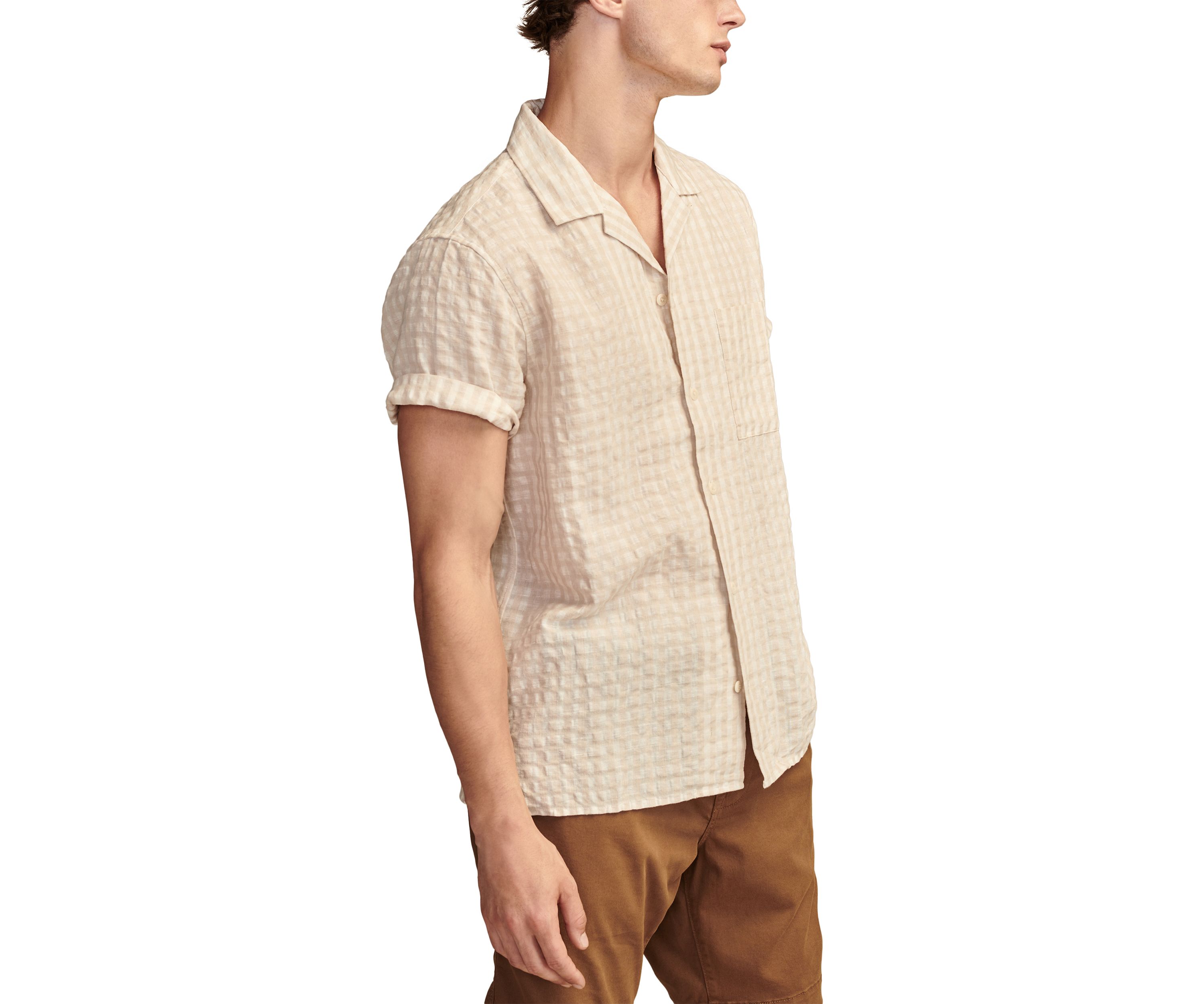 Textured Seersucker Short Sleeve Shirt