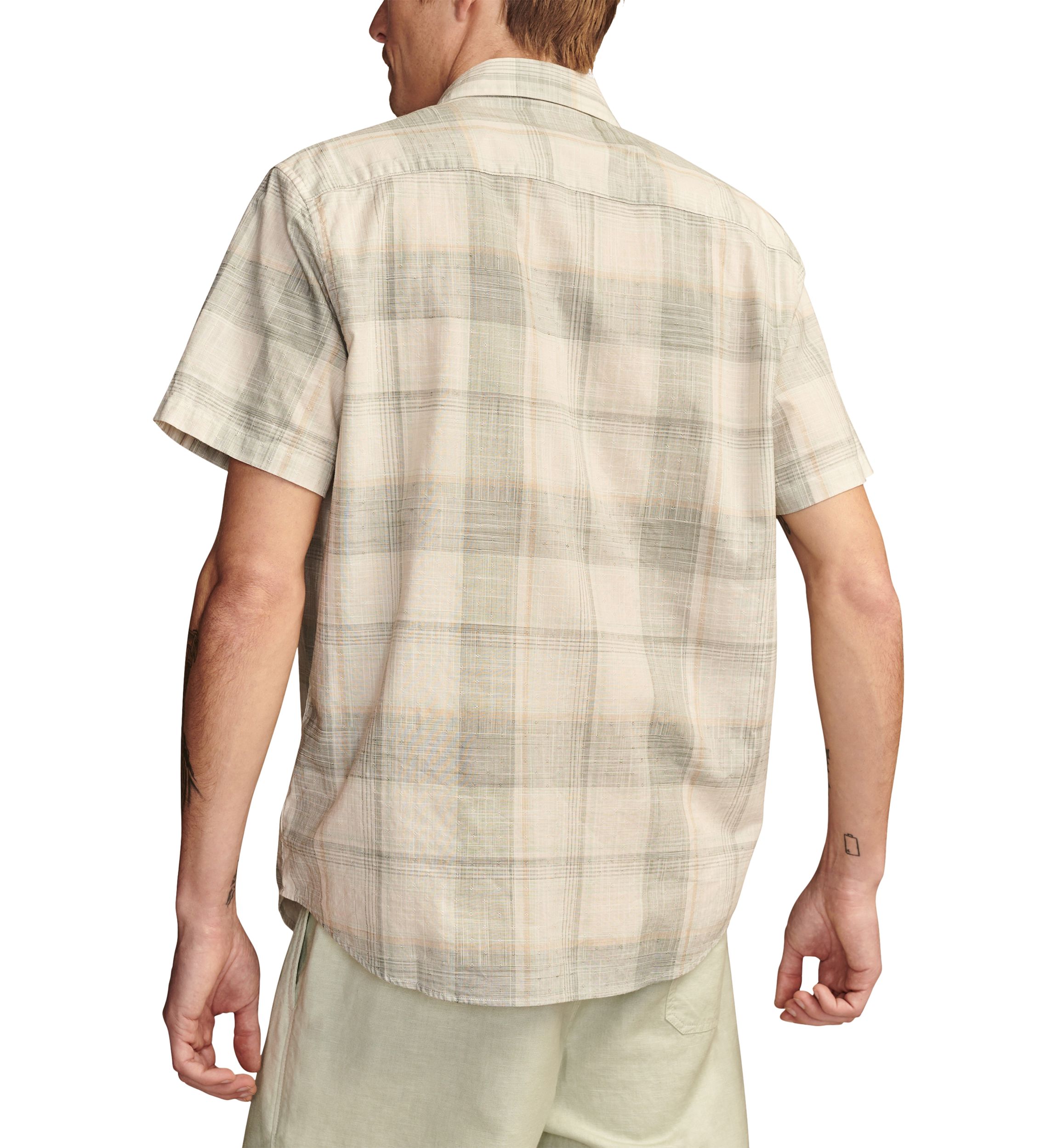 Short Sleeve Plaid Button Down Shirt