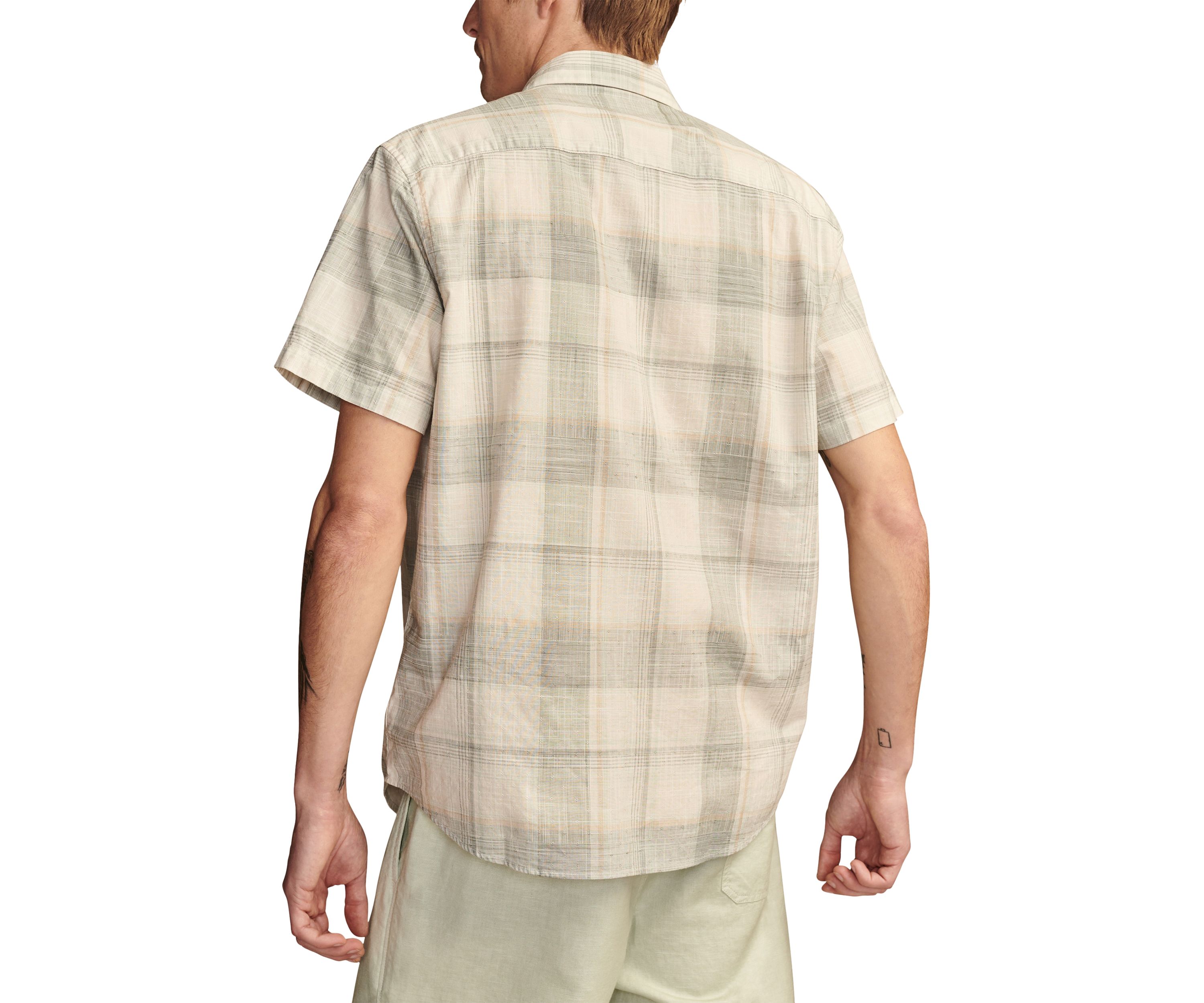 Short Sleeve Plaid Button Down Shirt