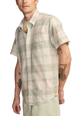 Short Sleeve Plaid Button Down Shirt