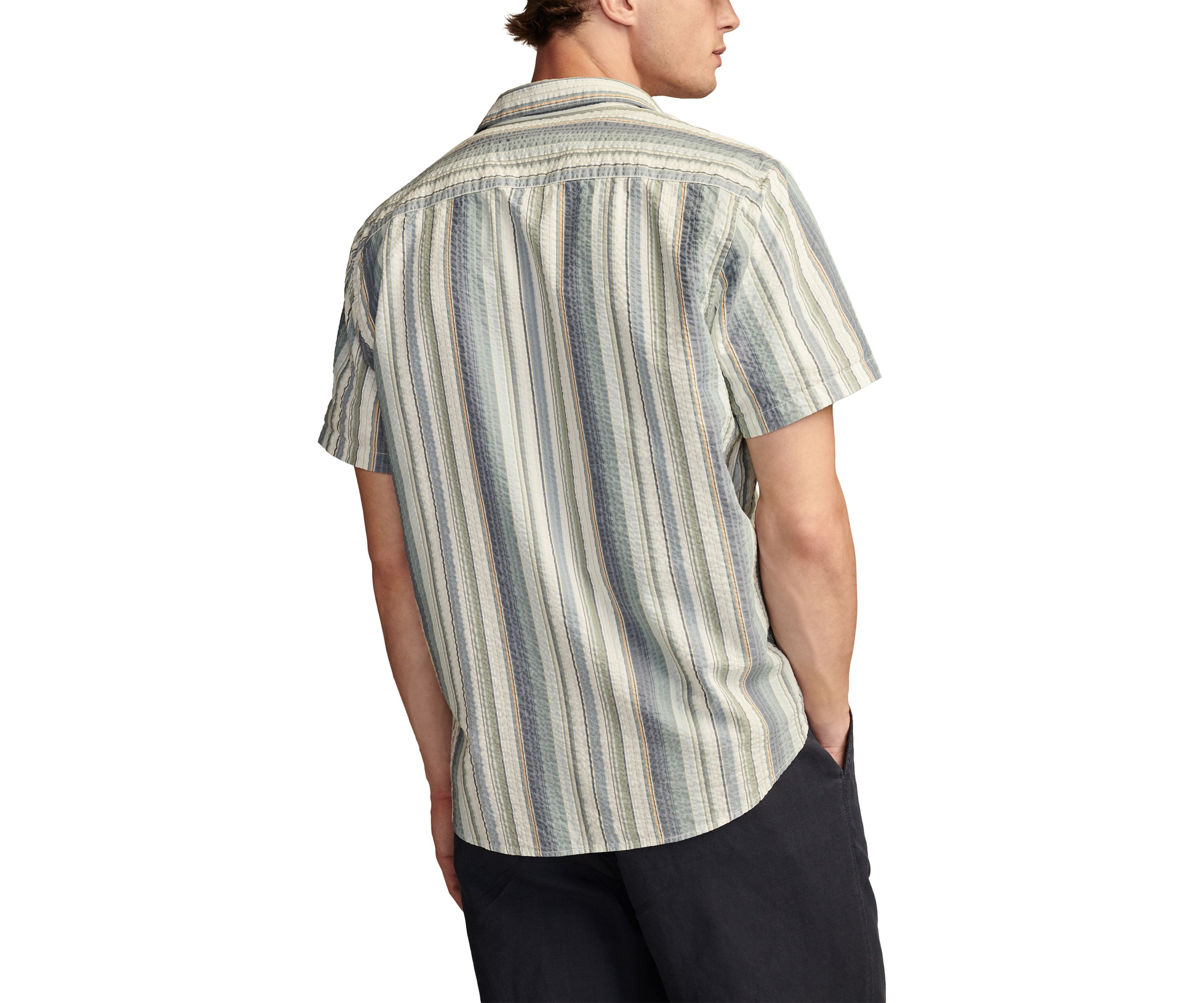 Striped Seersucker Button Down Shirt