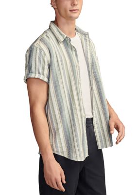 Striped Seersucker Button Down Shirt