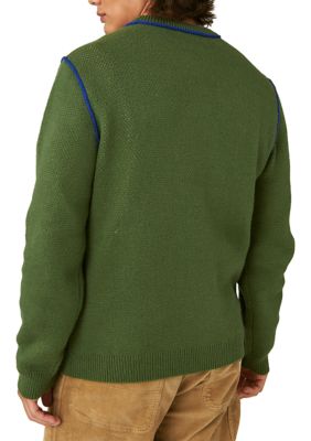 Intarsia Crew Neck Sweater