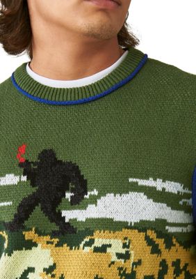 Intarsia Crew Neck Sweater