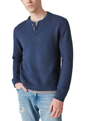 Lucky Brand Men's Cloud Soft Henley Sweater