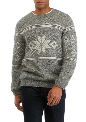 Intarsia Crew Neck Sweater