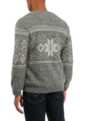 Intarsia Crew Neck Sweater