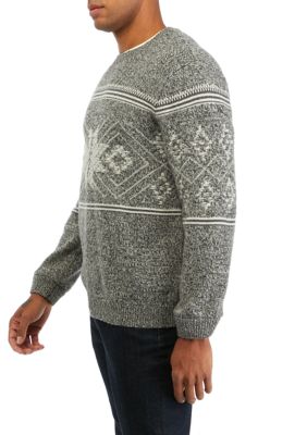 Intarsia Crew Neck Sweater