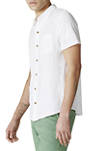 Linen Knit Button Short Sleeve Shirt