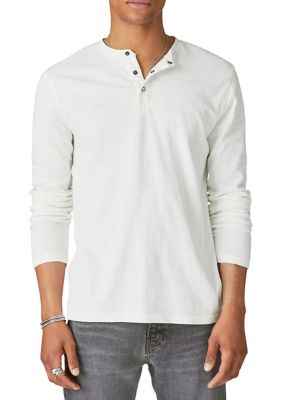 Weekend Snap Button Long Sleeve Henley Shirt