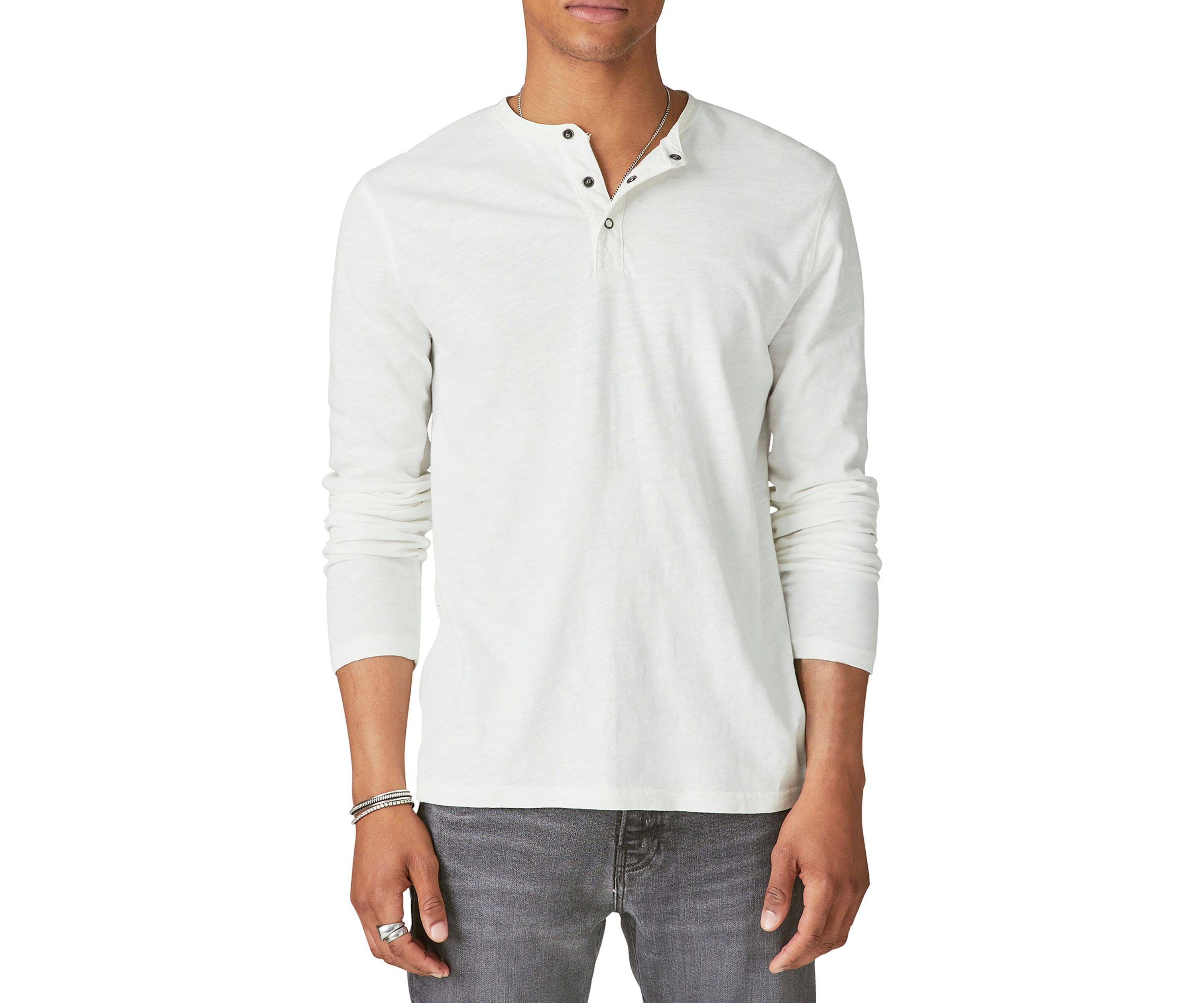 Weekend Snap Button Long Sleeve Henley Shirt