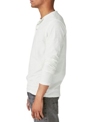 Weekend Snap Button Long Sleeve Henley Shirt