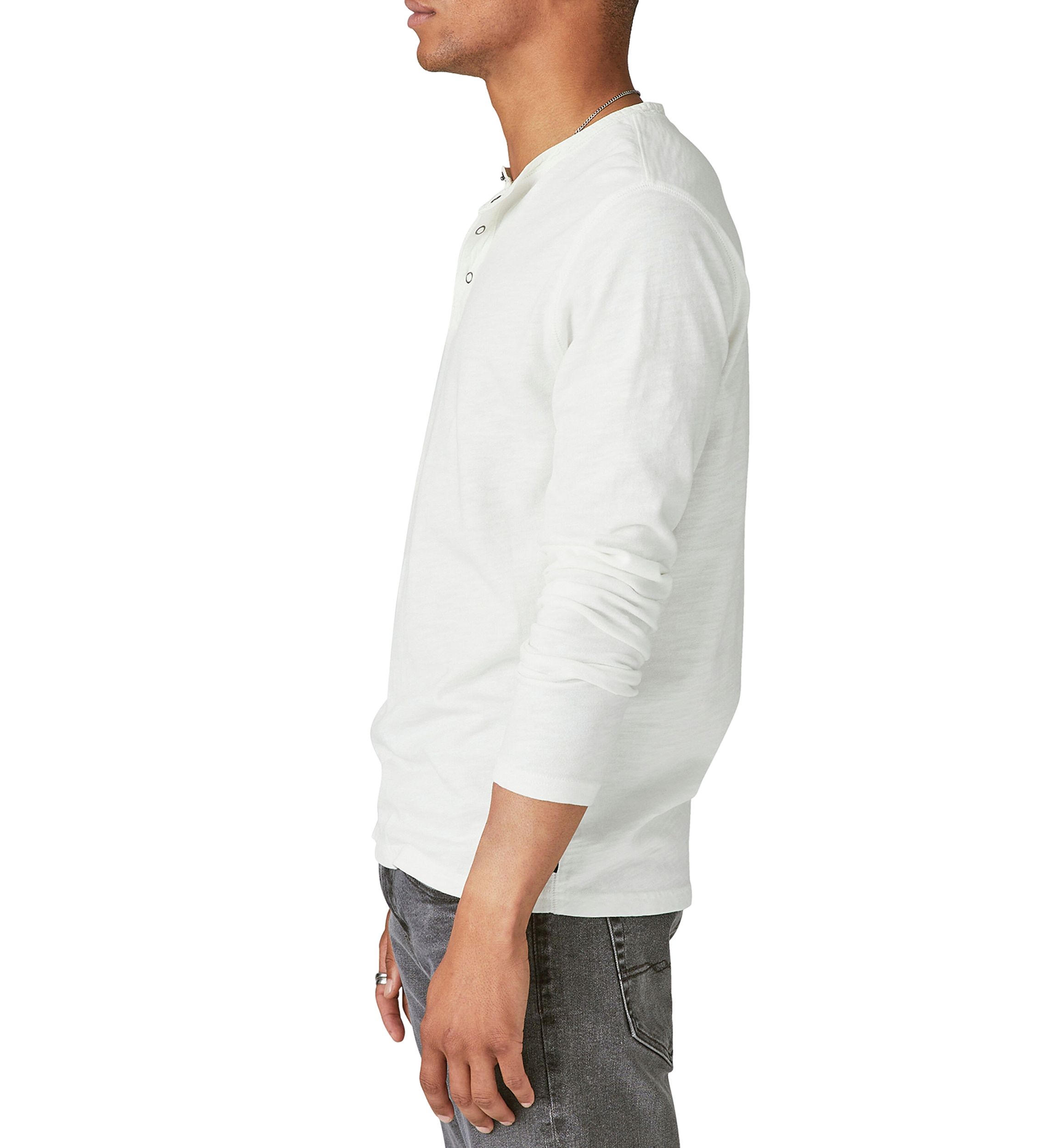 Weekend Snap Button Long Sleeve Henley Shirt