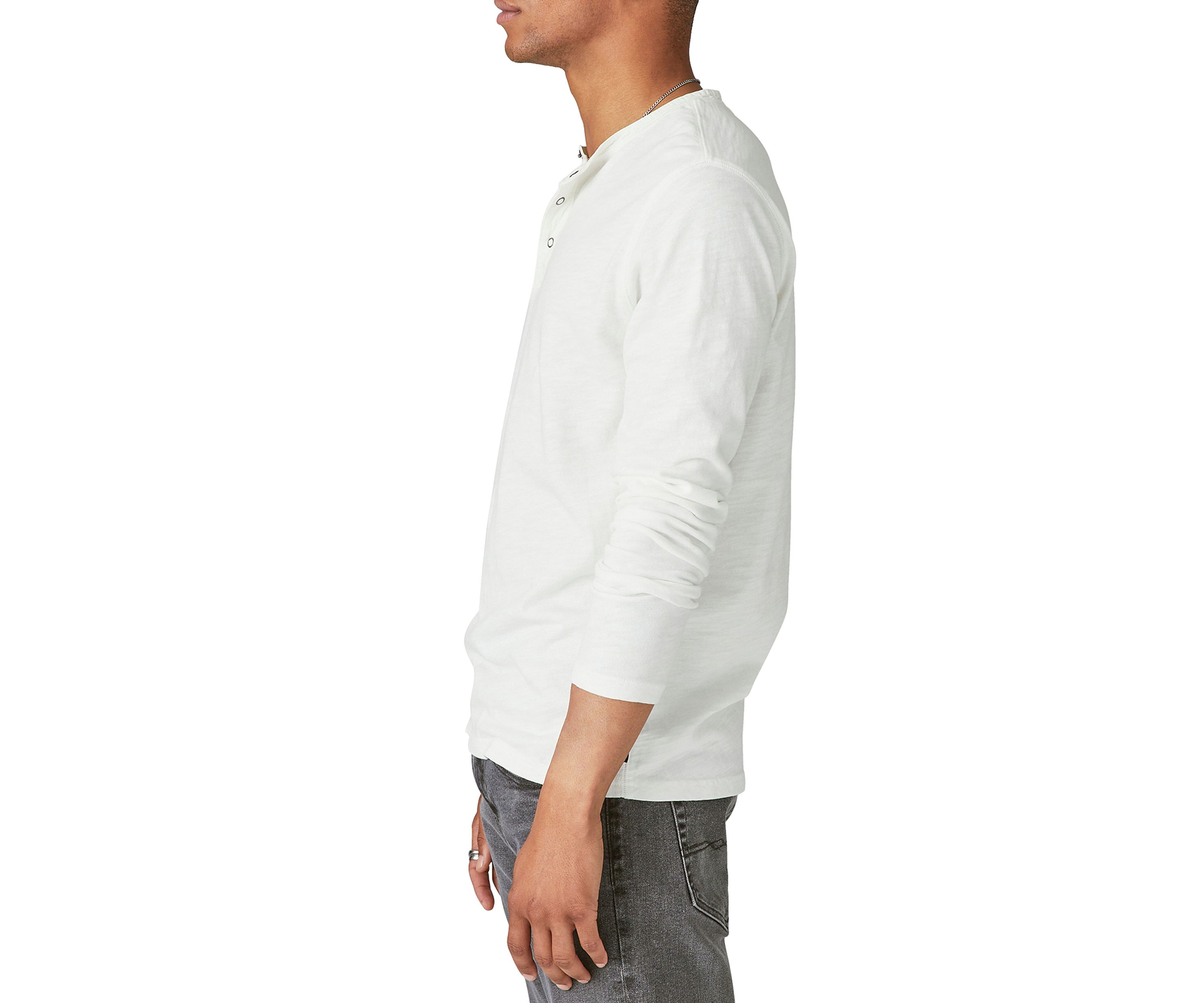 Weekend Snap Button Long Sleeve Henley Shirt