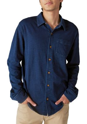 Long Sleeve Knit Button Down Shirt