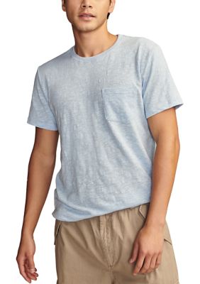 Lucky Brand Men's Linen Short Sleeve Pocket Crew Neck T-Shirt