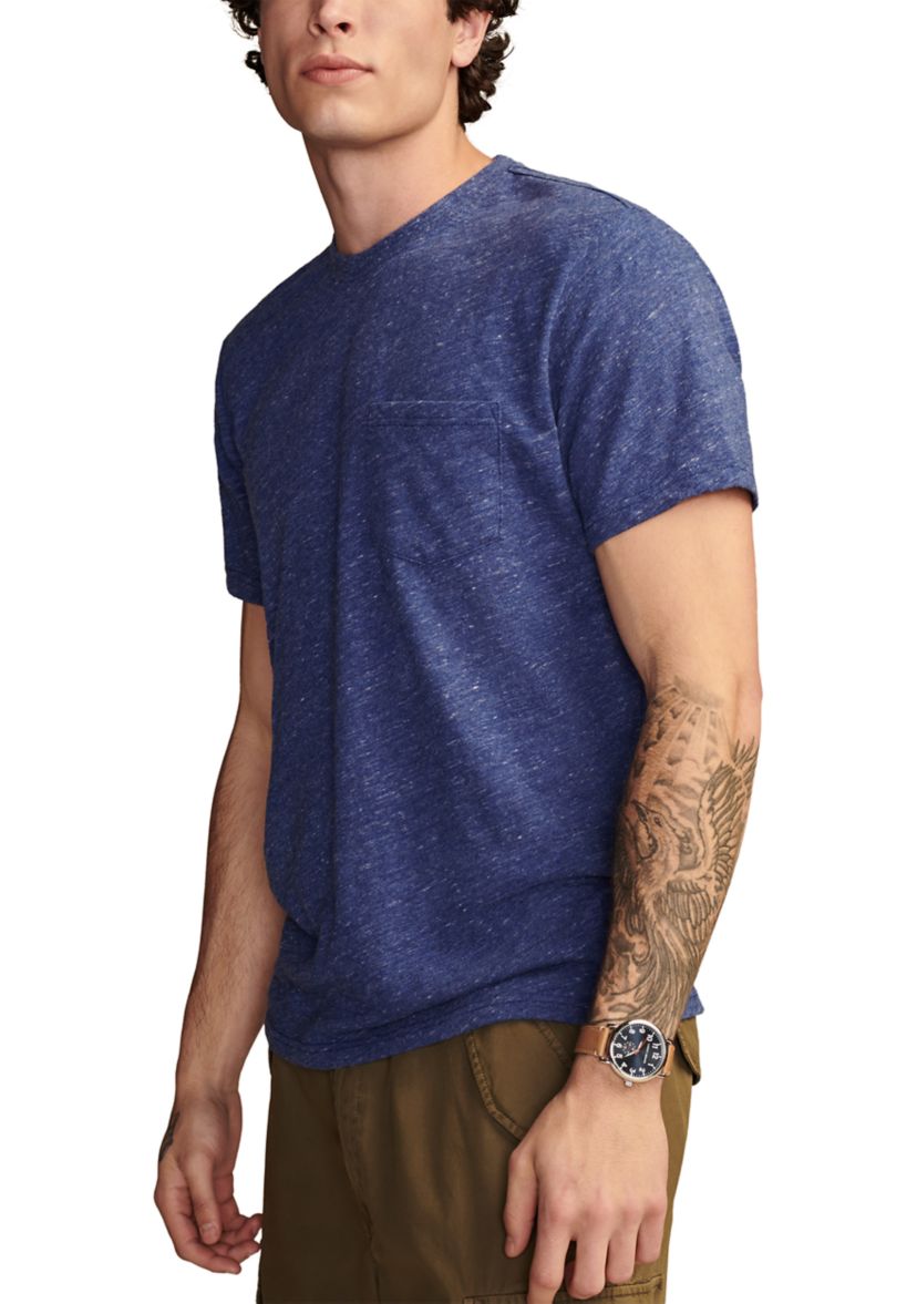 Linen Short Sleeve Pocket Crew Neck T-Shirt