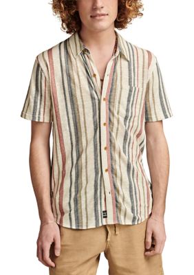 Lucky Brand Men's Multicolored Stripe Button Down Shirt