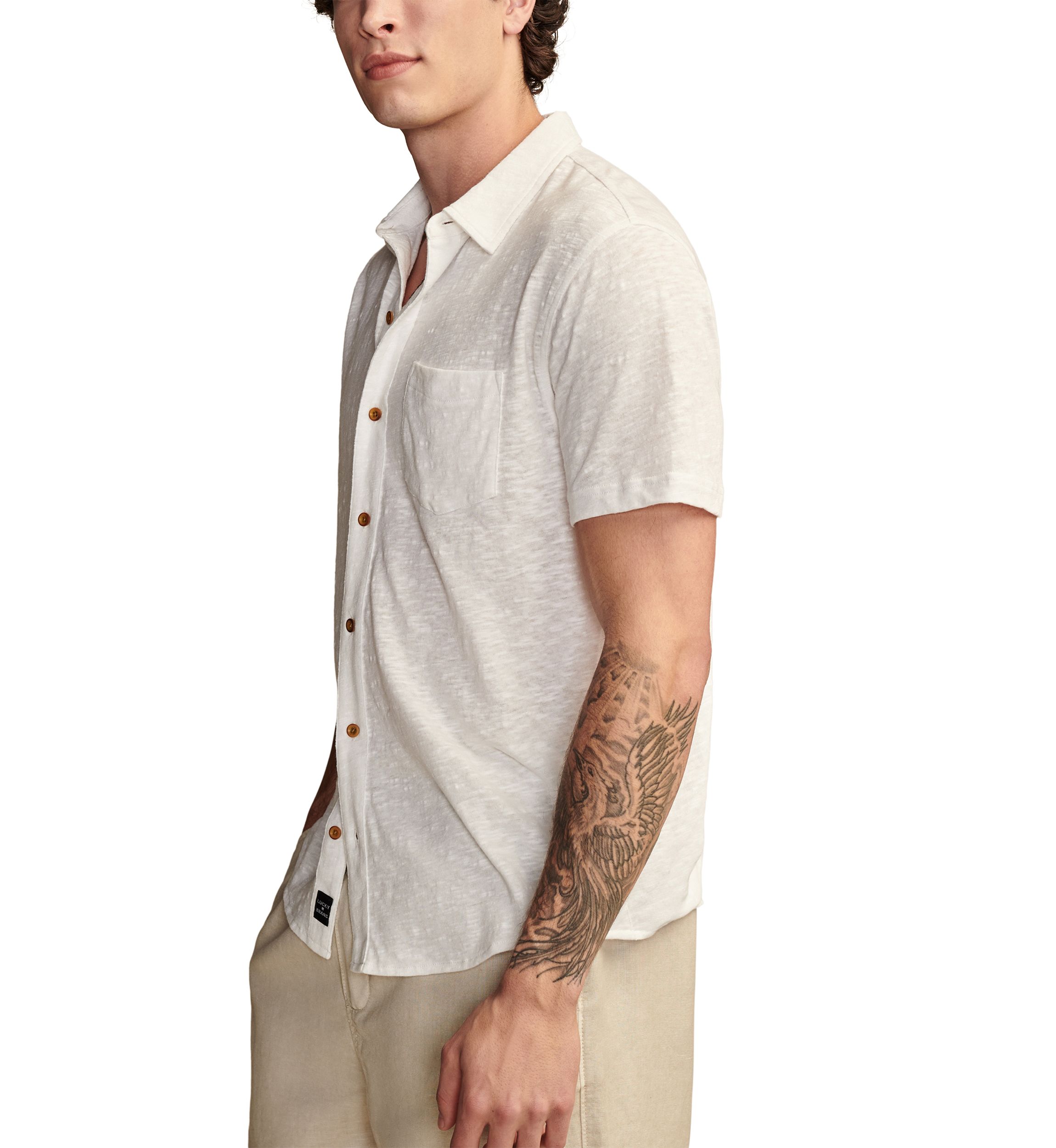Linen Short Sleeve Button Up Shirt 