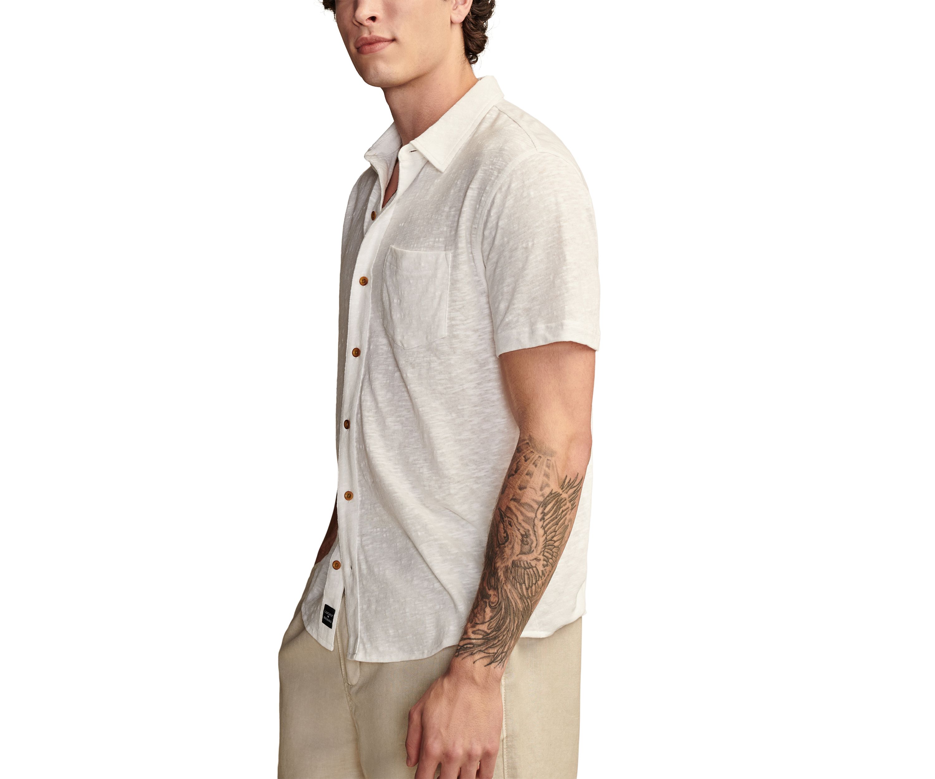 Linen Short Sleeve Button Up Shirt 