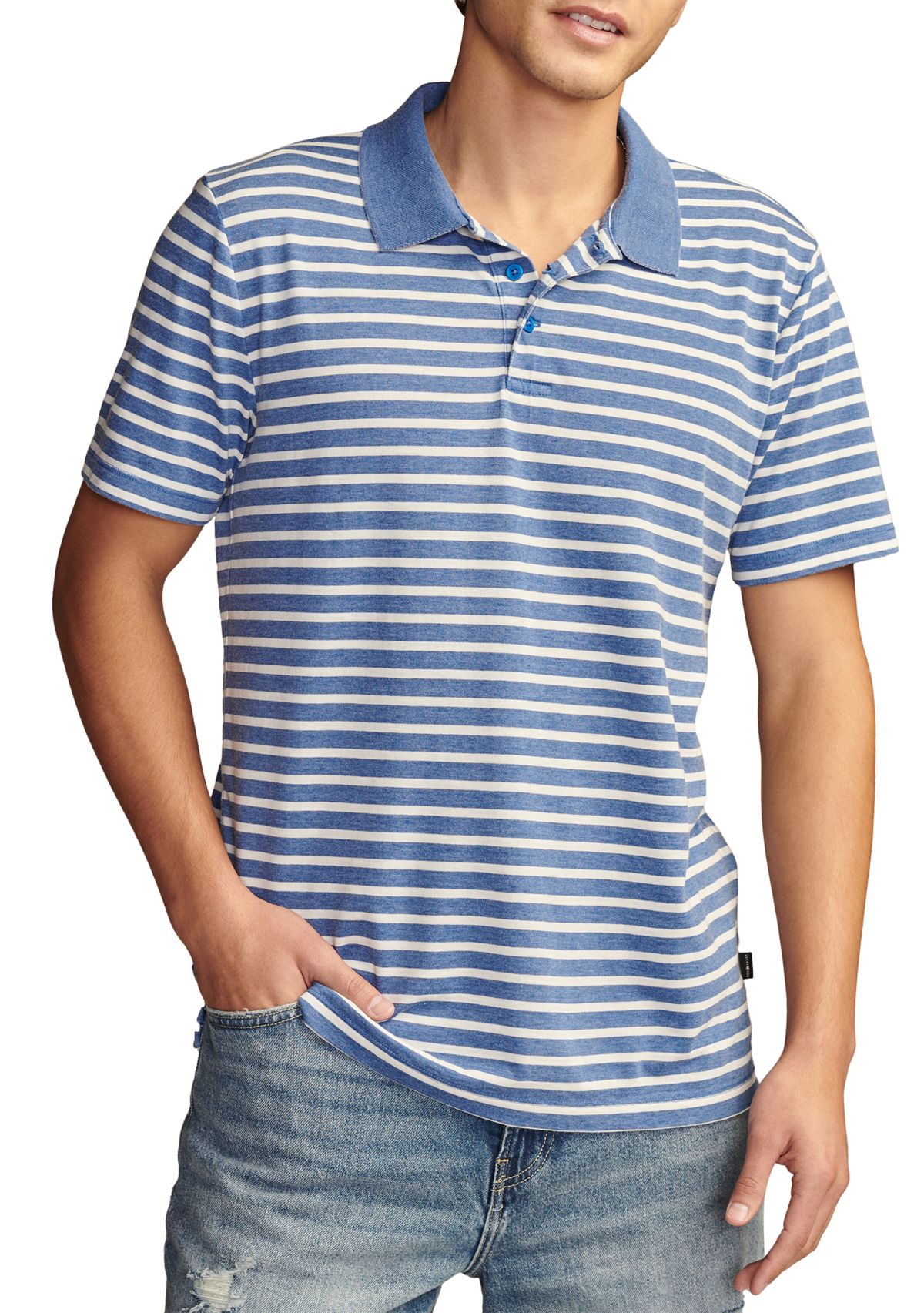 Mens Short Sleeve Flat Knit Polo Shirt 