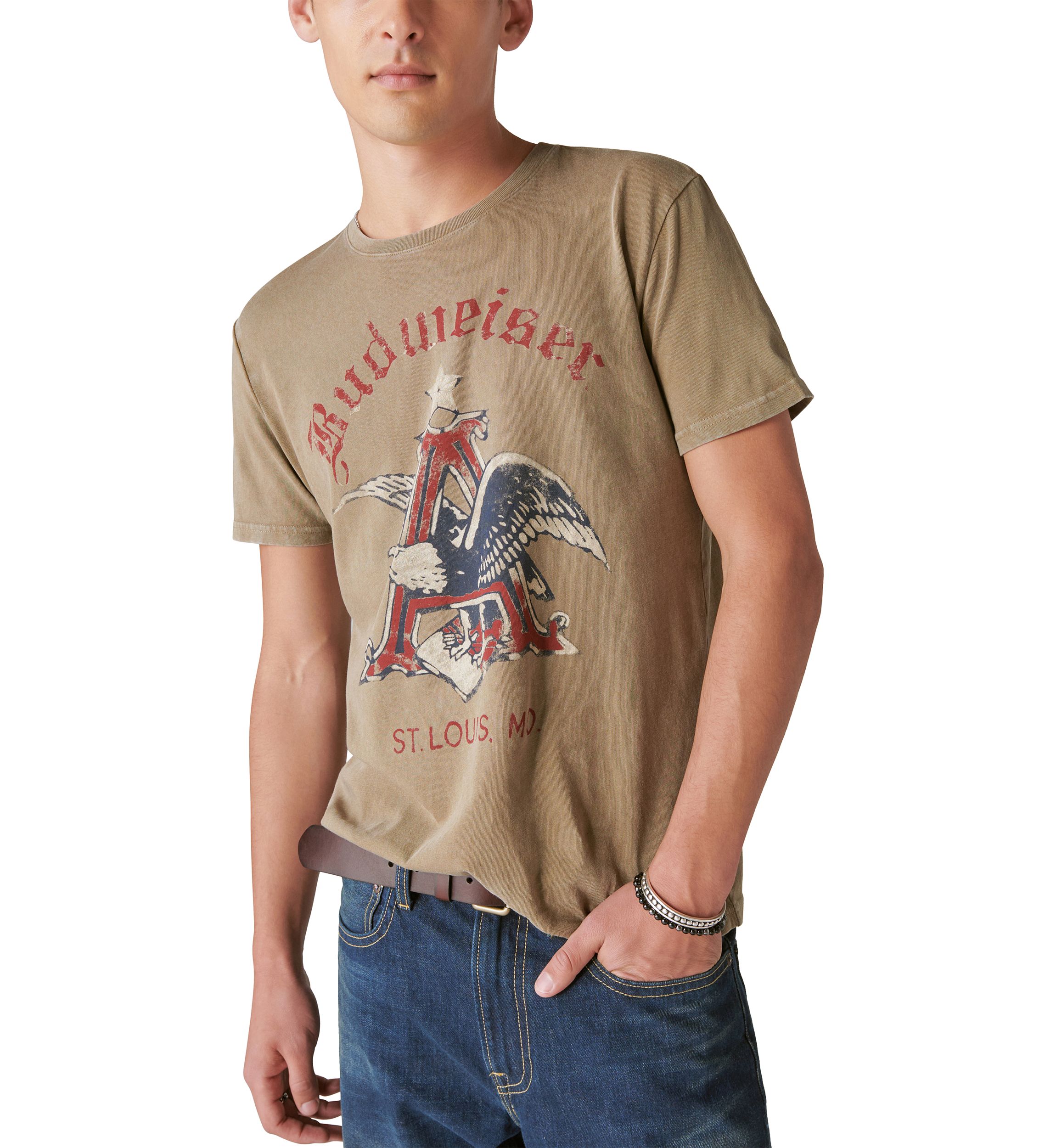 Short Sleeve Budweiser Graphic T-Shirt 