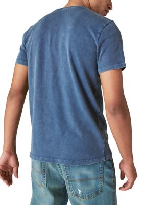Lucky Brand Mens Blue Dark Gray 2-Pack Graphic T-Shirts Size L