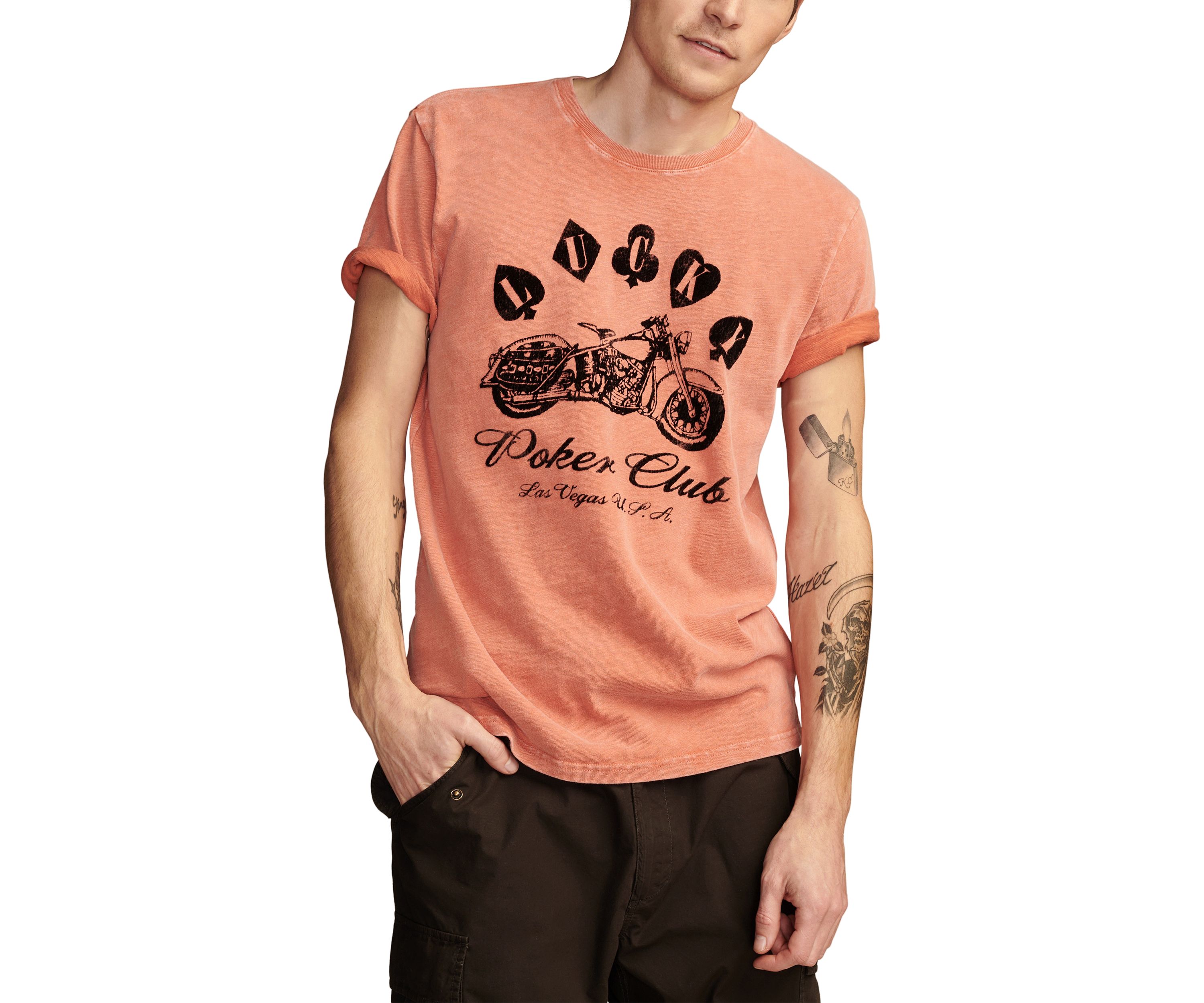 Short Sleeve Poker Club Graphic T-Shirt