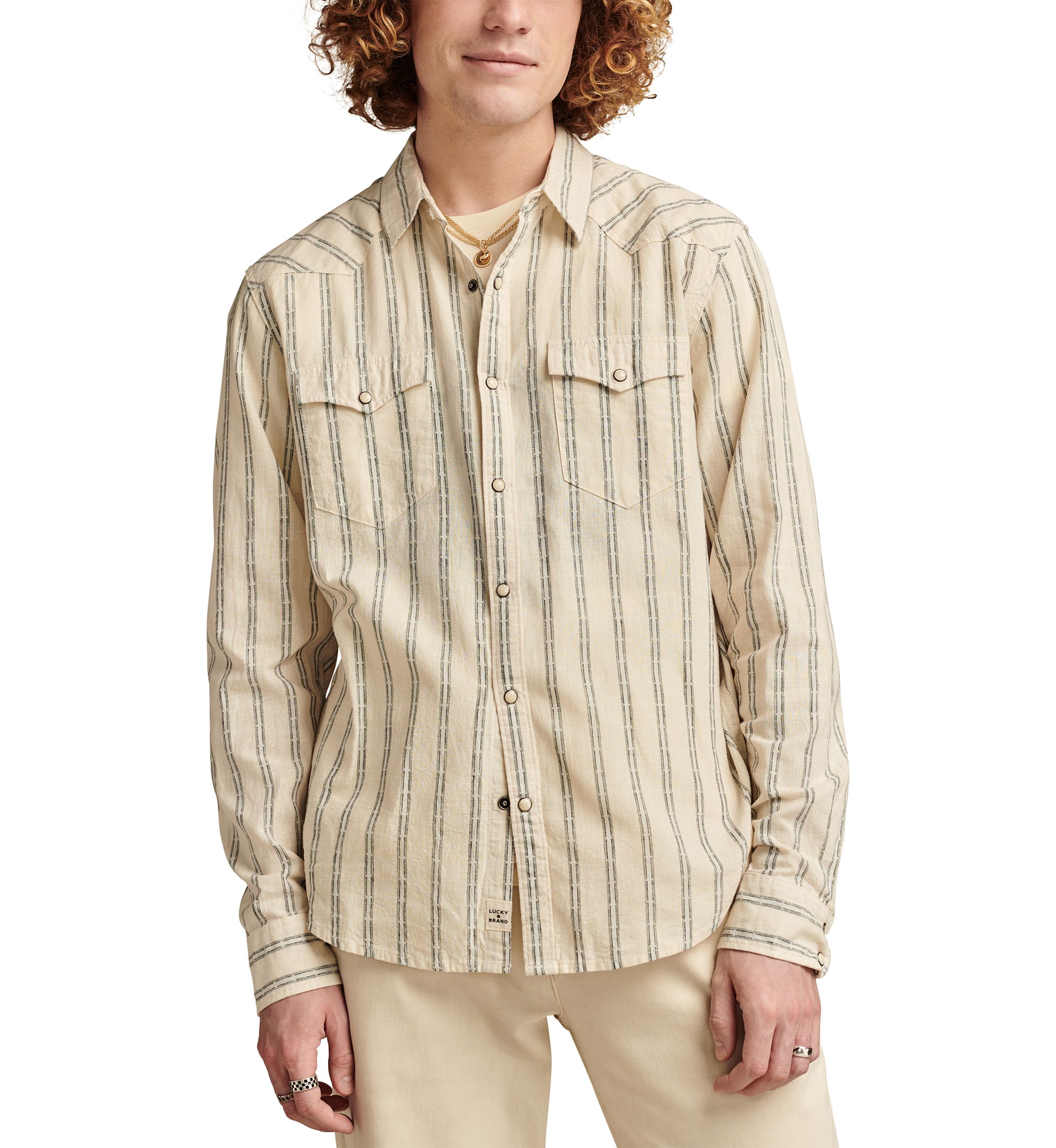 Big & Tall Long Sleeve Striped Mesa Western Shirt