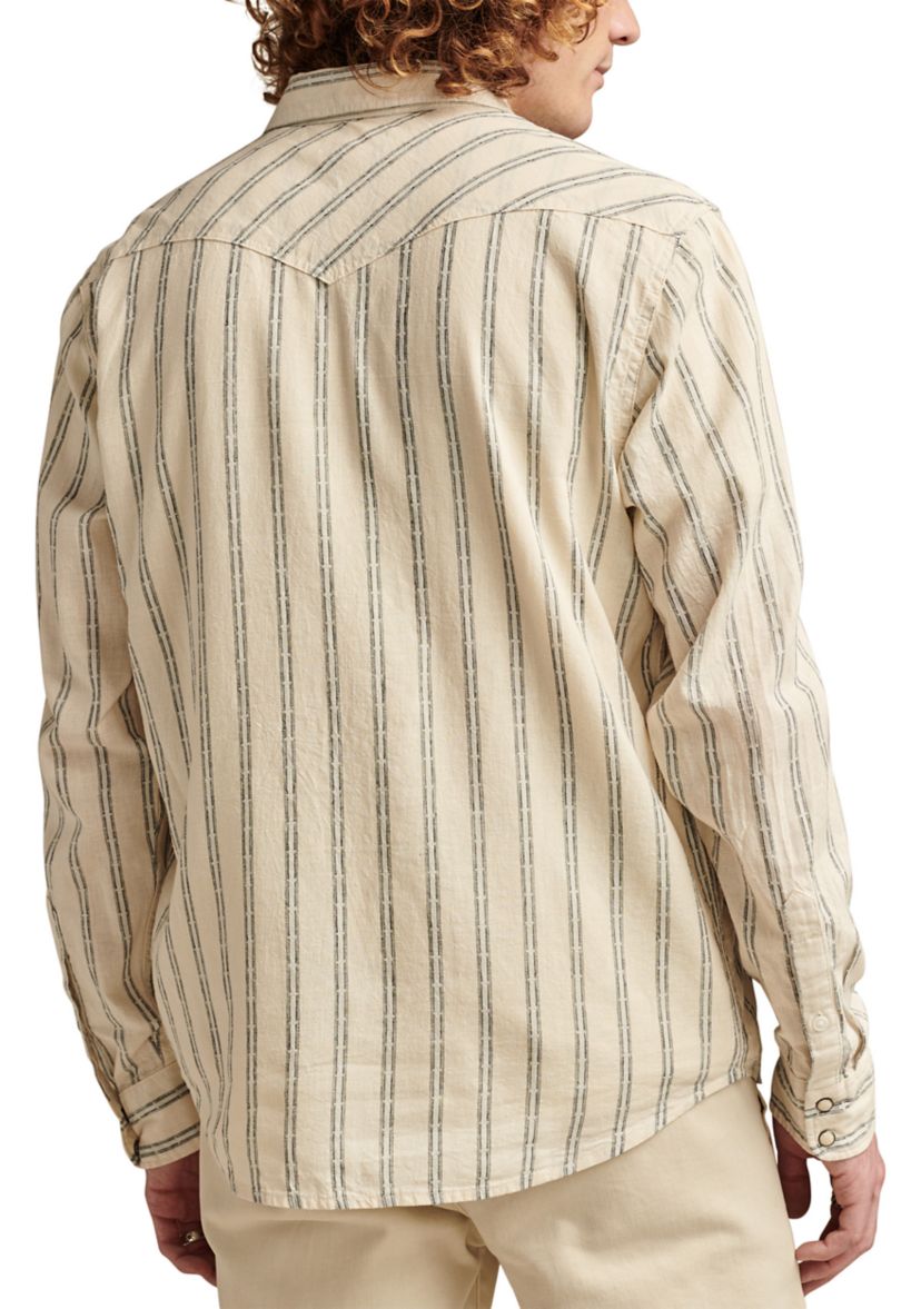 Big & Tall Long Sleeve Striped Mesa Western Shirt