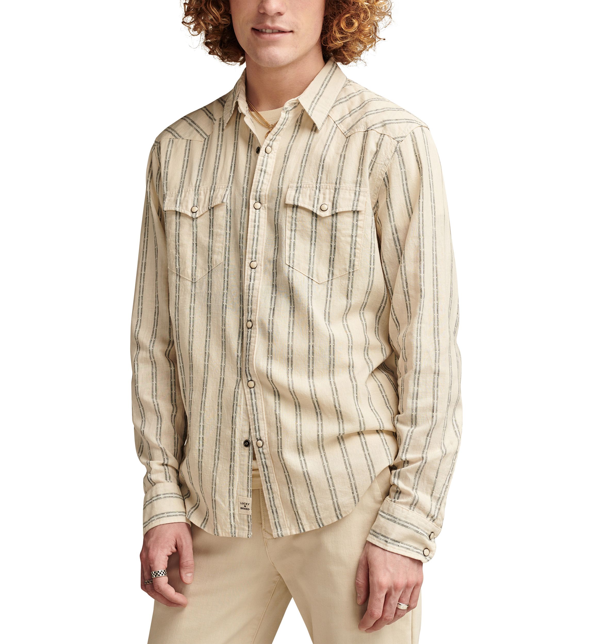 Big & Tall Long Sleeve Striped Mesa Western Shirt