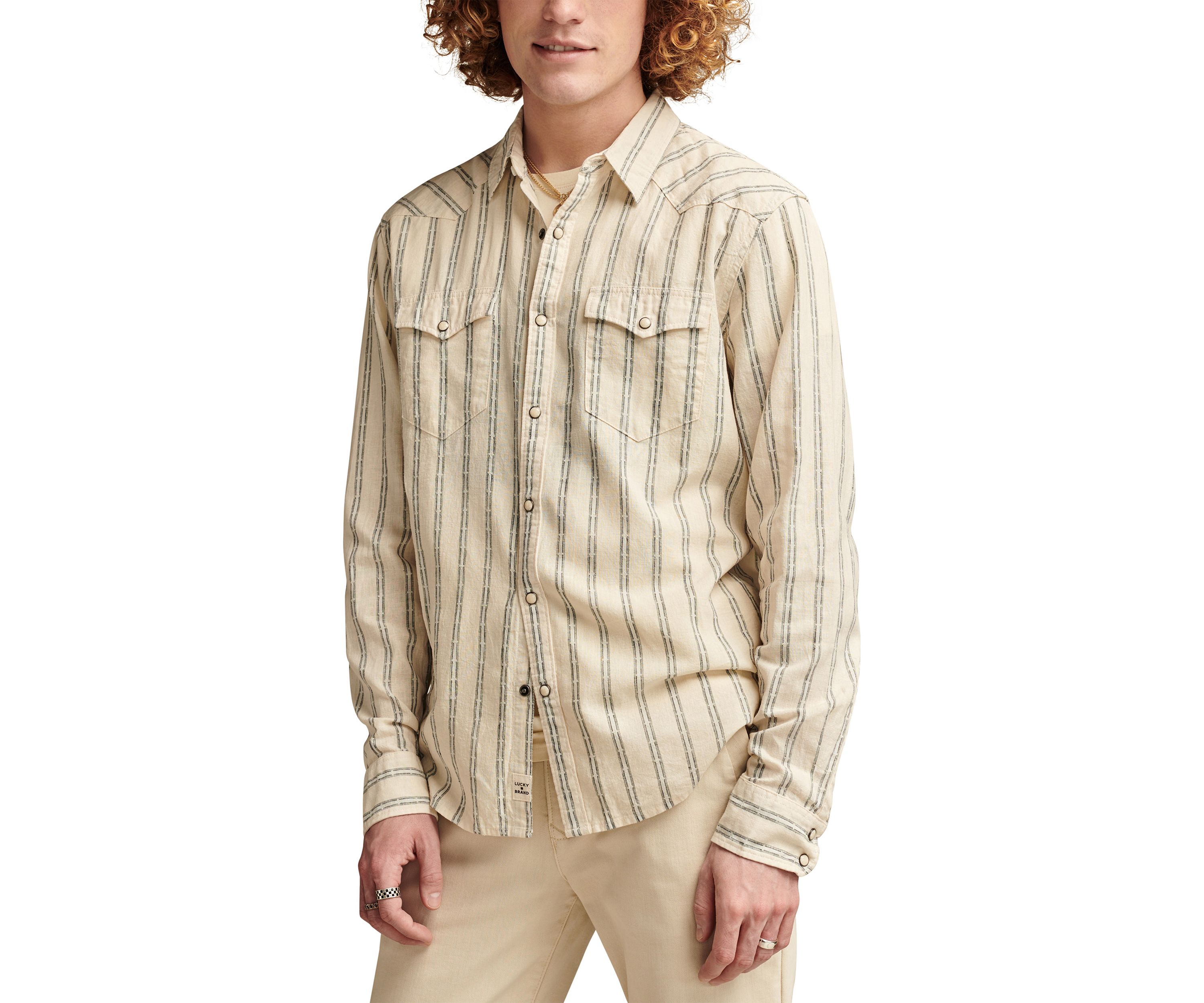 Big & Tall Long Sleeve Striped Mesa Western Shirt